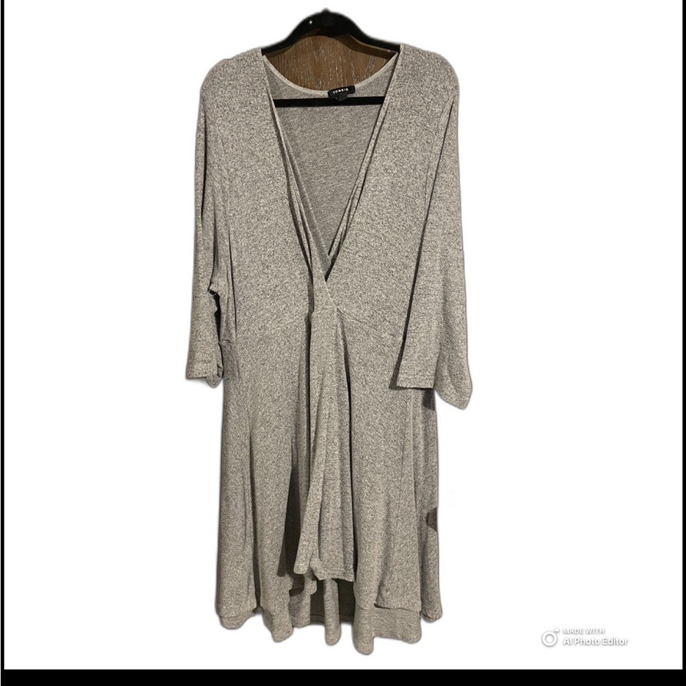 Torrid Gray Faux Wrap Midi Dress Size 4